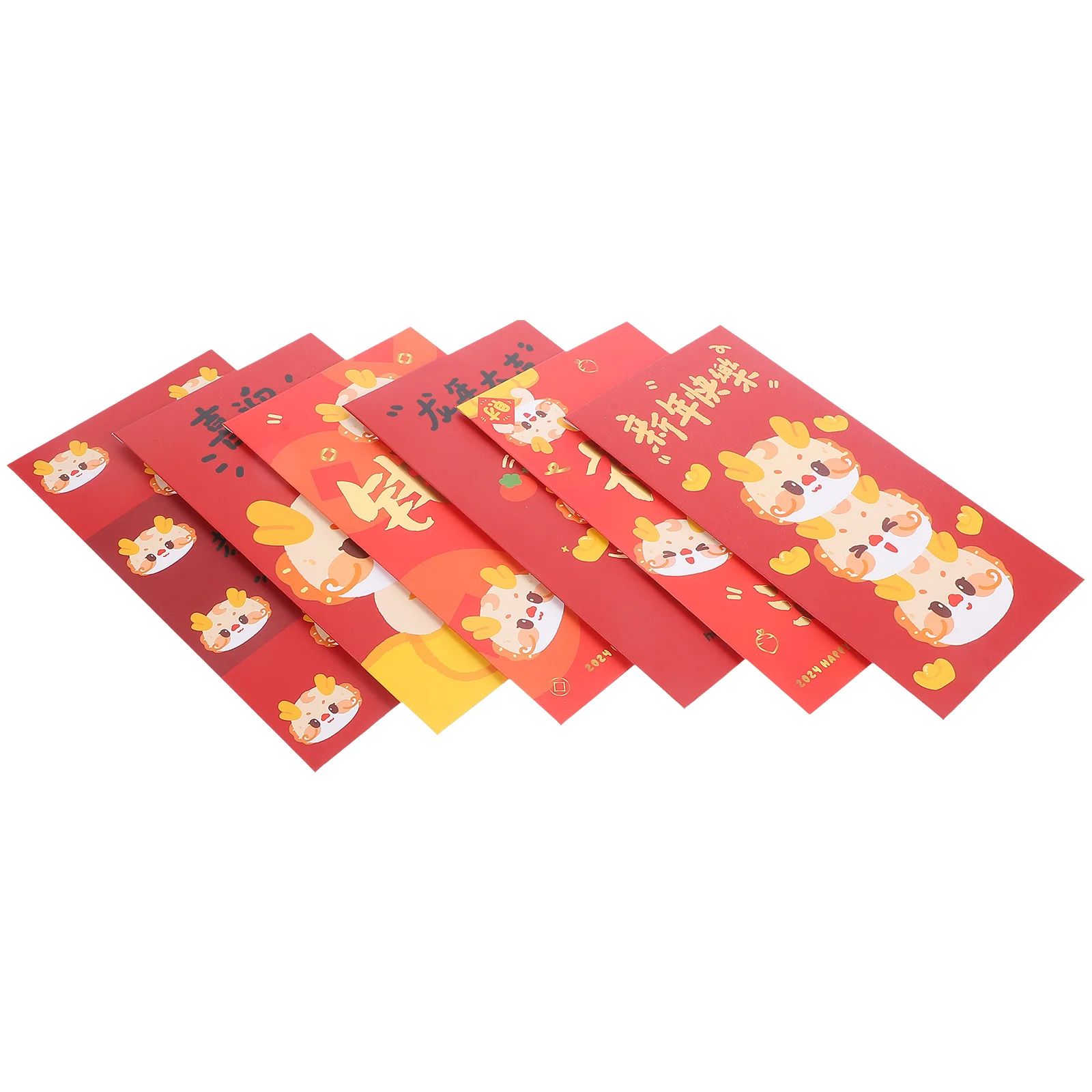 

6 Pcs Year of The Dragon Red Envelope Envelopes Money Pocket Lucky 2024 Lunar New Paper Packet Bag Chinese Child