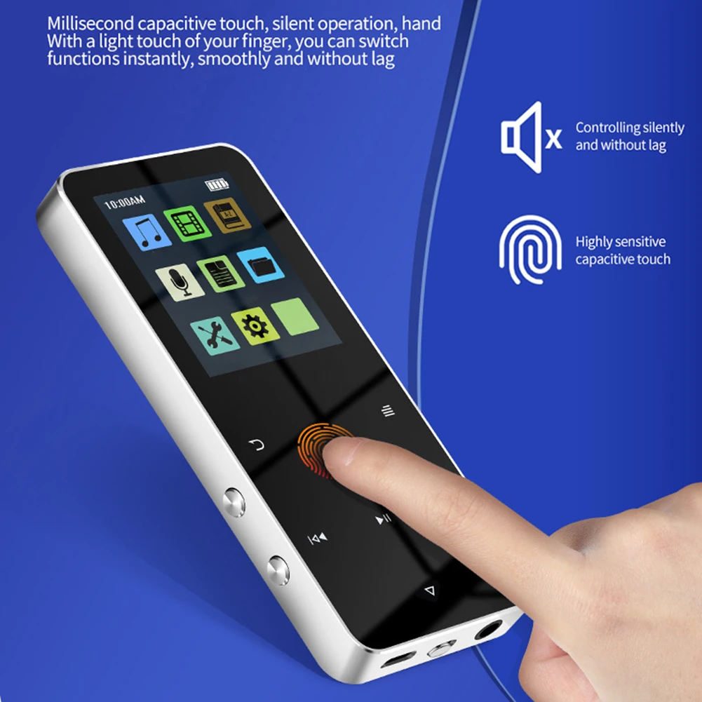 MP4 Player With Bluetooth Built-in Speaker Touch Key FM Radio Video Play E-book HIFI Metal 2.0 Inch Touch MP3 MP4 Music Player mp4 player,music player,mini media player