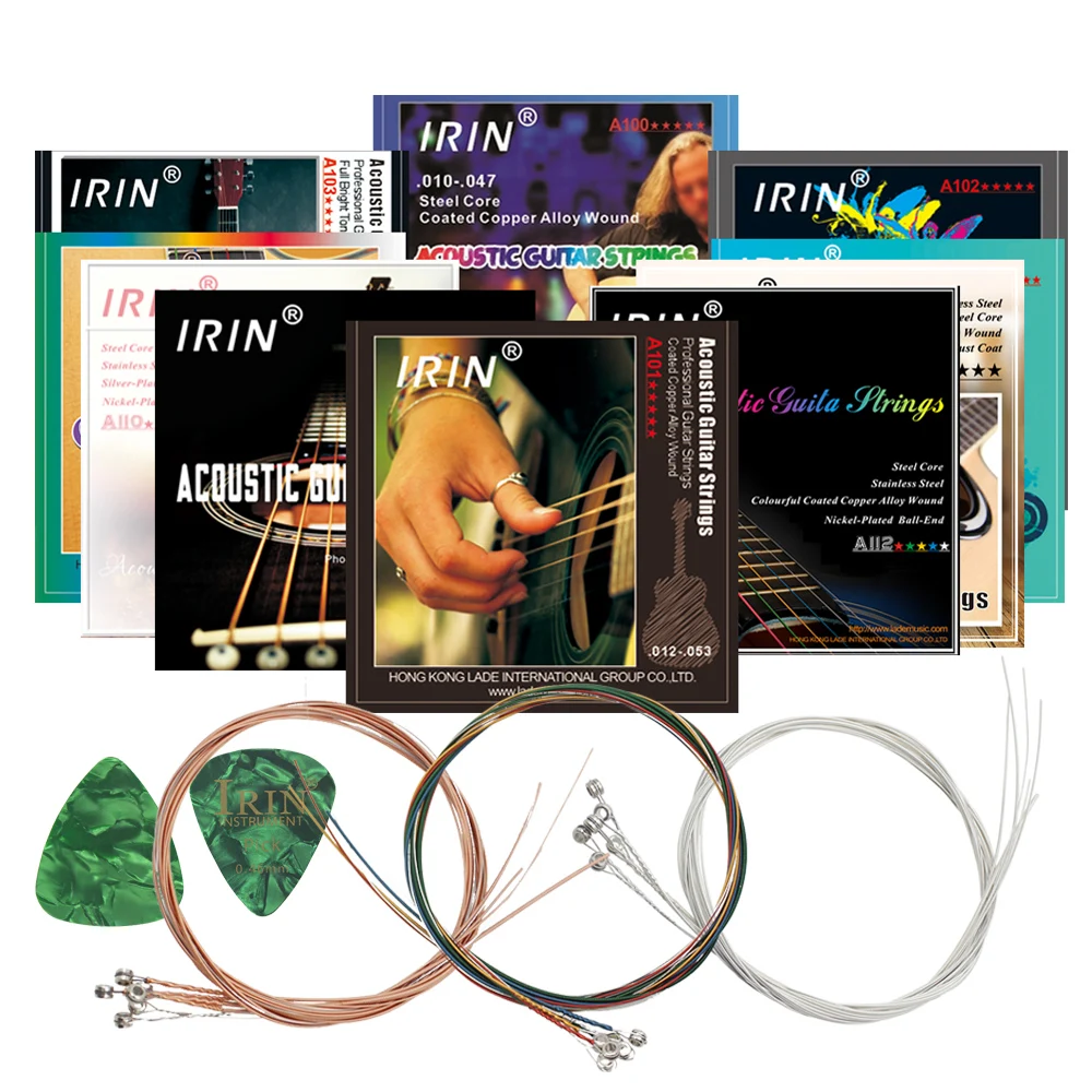 IRINAcousticGuitarStringswithPicksFolkGuitarStringsCopper