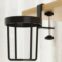 Home Clip On Table Cup Holder Horizontal Vertical Mount Anti Spill Office Desktop Mug Rack Metal Clamp Water Bottle Storage Tray 2