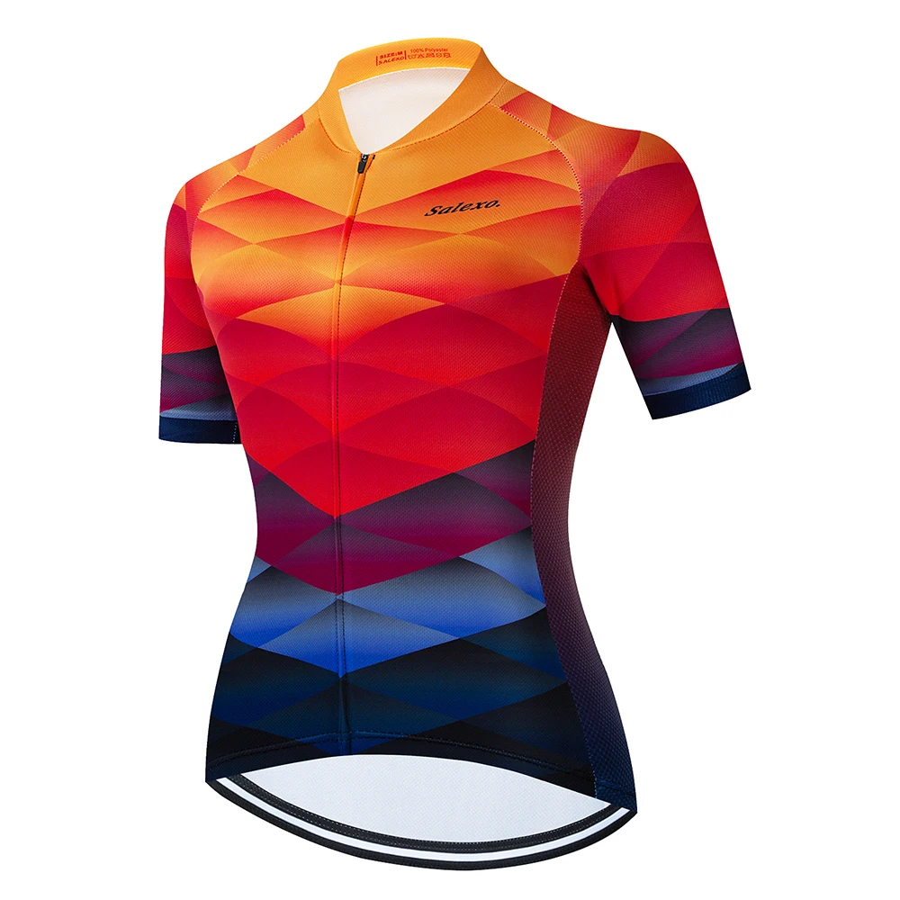 New Fashion Cycling Jersey Women Mountain Bike Uniforms Team MTB Bicycle Clothing Short Sleeve Wear Cycling Jersey Summer Shirt