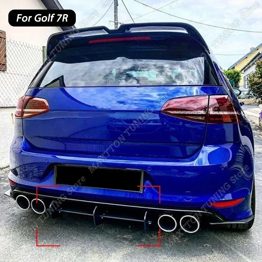 리어 범퍼 디퓨저 스플리터 스포일러 립 블랙 ABS 바디 키트, 폭스바겐 골프 7R 7.5R MK7R 2013-2020 용 자동차 액세서리