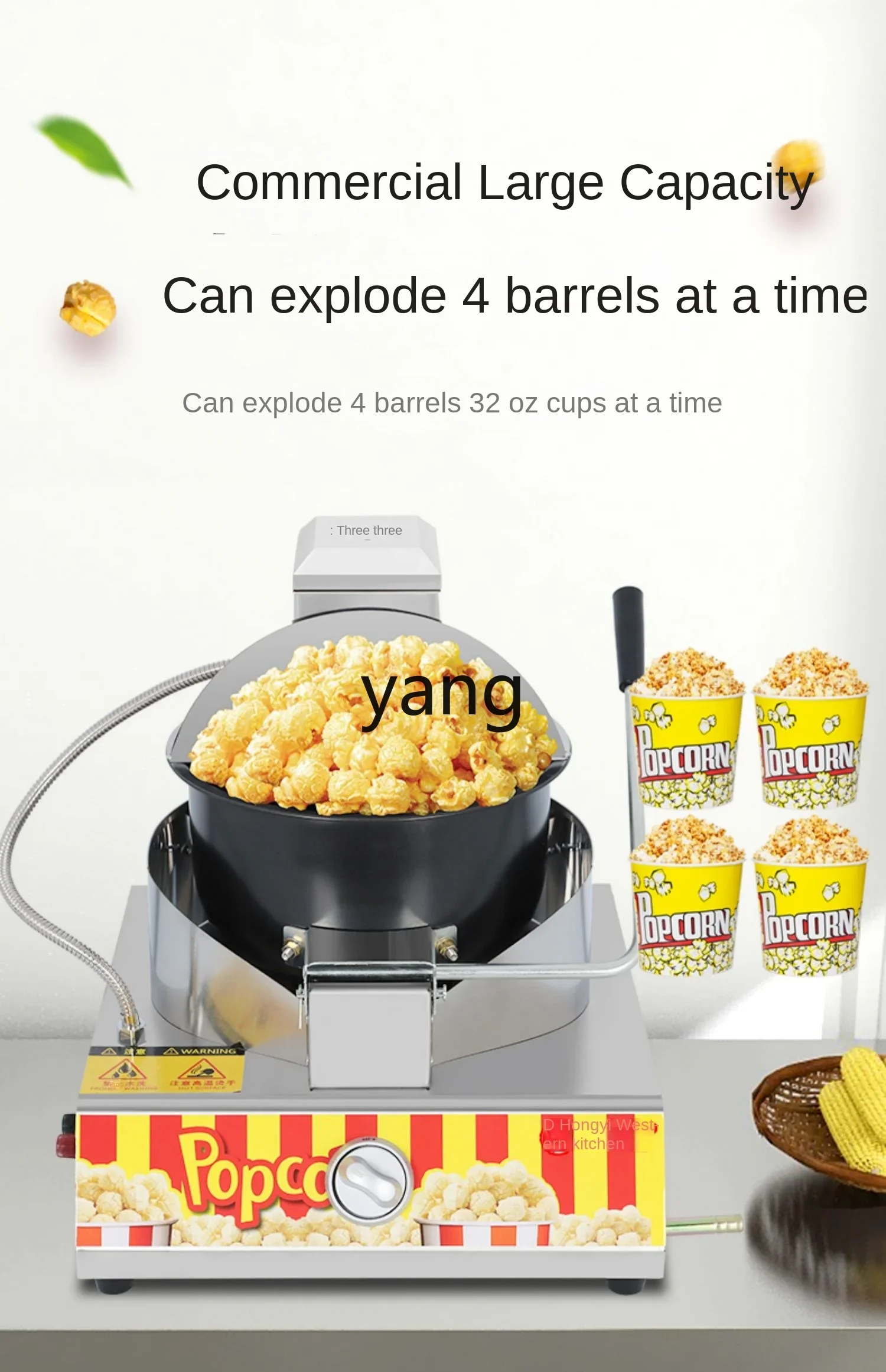 L'm'm Gas New Hand-Cranked Popcorn Machine Pot Full-Automatic Corn Bud Rice Grains