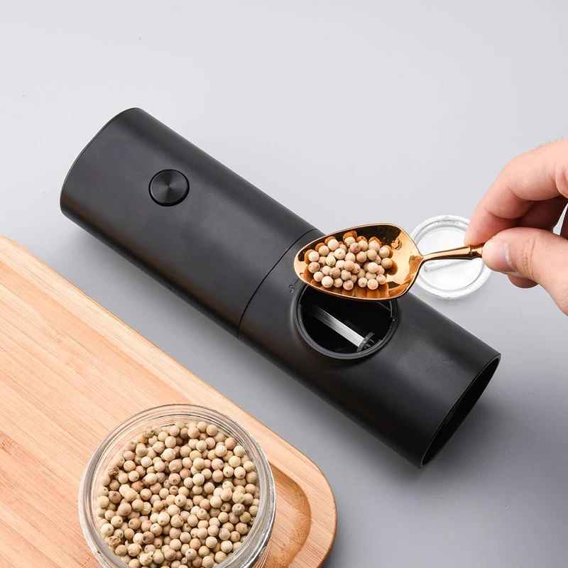 Electric Pepper Grinder Spice Grinders Automatic Salt Mill Adjustable Coarseness Refillable Battery Powered Kitchen Tool