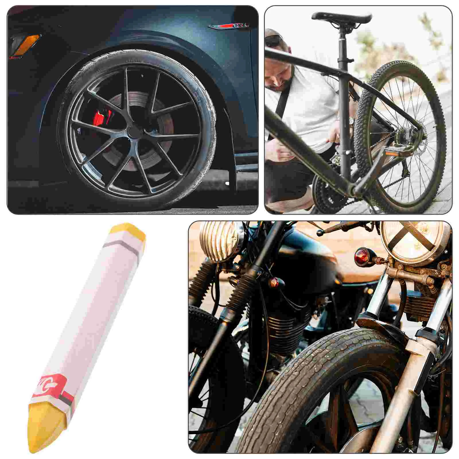 4Pcs Tire Marker Pens Car Tire Marking Pens Repair Tools Wax Markers Supplies Fine Tip Yellow For Bicycles Motorcycles