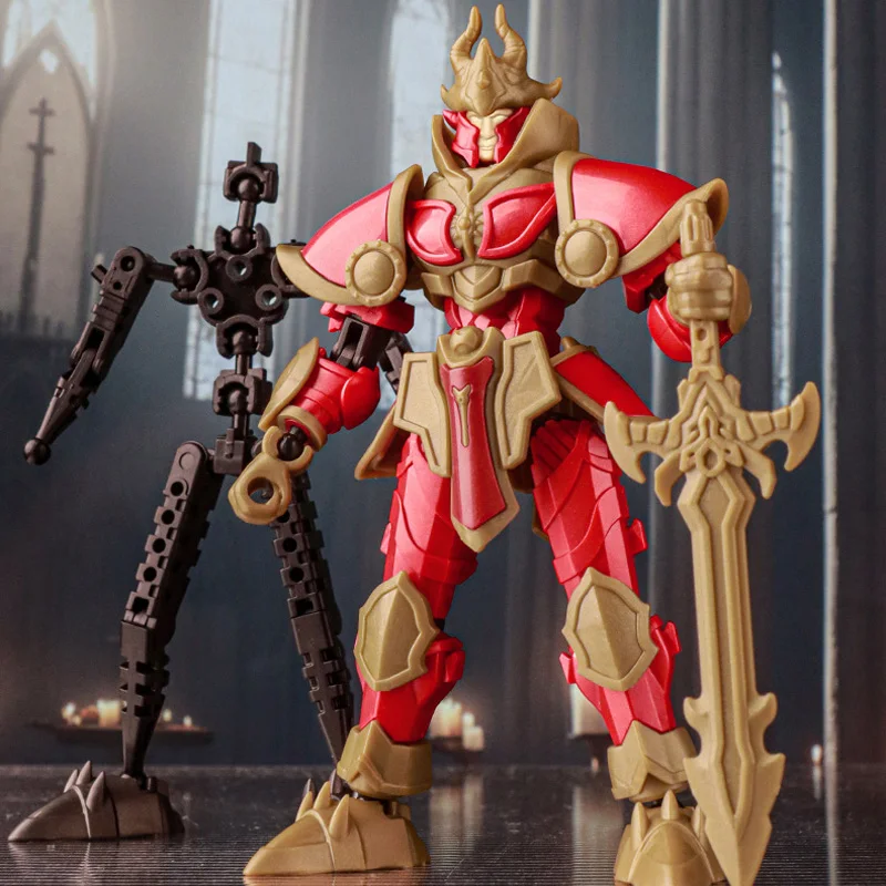 Three-Dimensional Knight Assembled Mecha Model Assembly Toy Multi-Articulable Decoration Action Figures Anime Games Toy Children