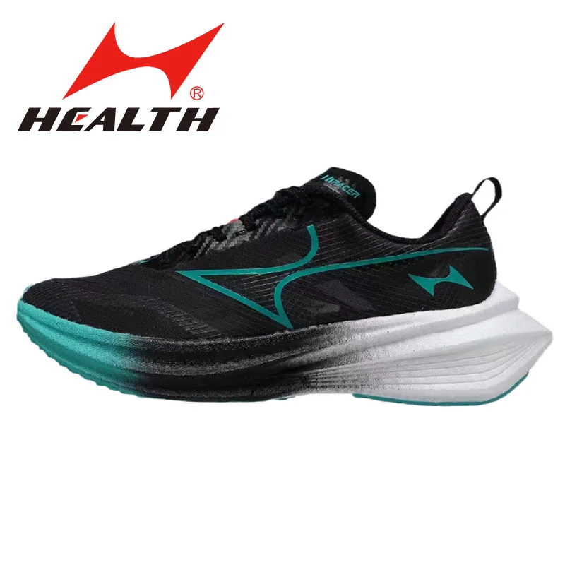 Health Designer Adult Men Professional Marathon Shoes Breathable All Carbon Plate Ultra Light Anti-skid Running Training Shoes