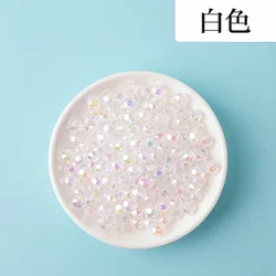 Vibrant Octagonal Transparent Plated Earth Beads - 500g Acrylic Illusionary Crafting Bead Kit - 8mm 500g 1800pcs (Transparent white)