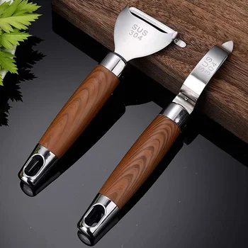 304 Stainless Steel Imitation Wood Grain Peeling Knife, Fruit Knife, Electric Wood Grain Peeling Tool, Scraping Knife