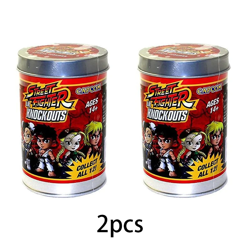 thumbnail image 1 of Figura de vinilo de lata misteriosa de Lil Knockouts de Cryptozoic Street Fighter, caja sorpresa, Ken Ryu Blanka Bison, modelo coleccionable del juego, 1 of 5