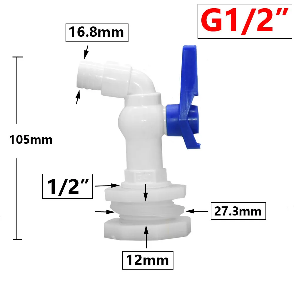 Tank Tap Adapter Valve S60X6 Coarse Thread Garden Quick Connect Faucet 1/2 3/4