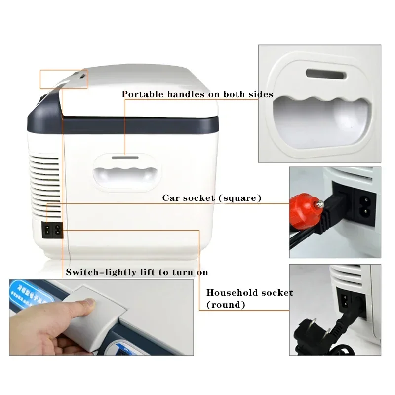 Desktop Electric 12V / 220V Mini Portable Refrigerator, Car Refrigerator, 2 Charging Methods And Portable Strap, Refrigerator