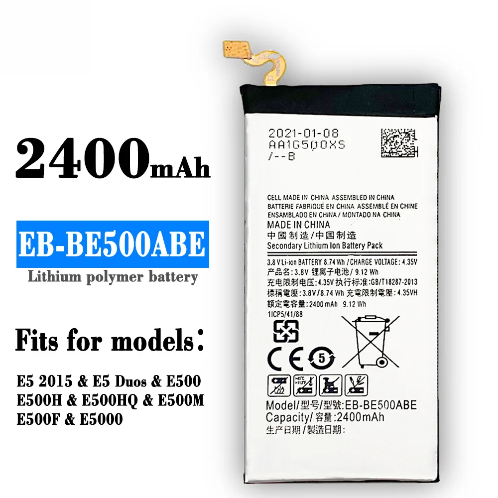 

Orginal EB-BE500ABE Replacement 2400mAh Battery For SAMSUNG Galaxy E5 E500 E500H E500F SM-E500 phone Batteries + Tools