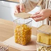 450/650/900/1400/2000ML Plastic Food Sealed Storage Box with Bamboo Lid Coffee Beans Kitchen Storage Containers Organizer Bottle 4