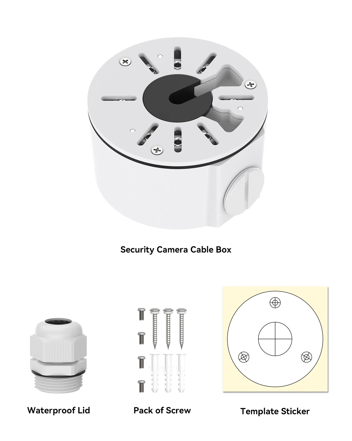 H.VIEW HV-100U Aluminum Bracket Junction Back Box for H.VIEW POE Bullet&Dome Cameras (1 Pack), Fits Ceiling/Wall Mounting