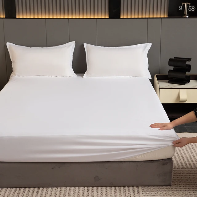 Drap-housse de lit imperméable, housse de matelas respirante et douce, gris, Queen, King, Twin, Full 6