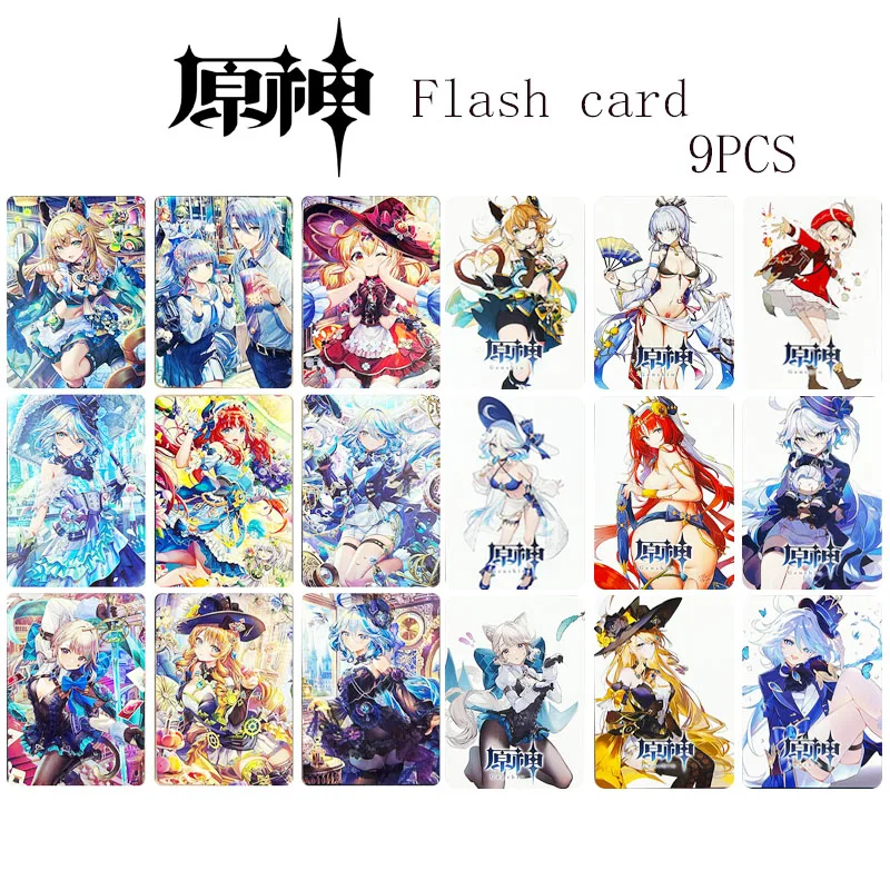 

Diy Genshin Impact Kamisato Ayaka Barbara Anime Rare Bronzing Collection Flash Card Cartoon Board Game Toy Card Christmas Gift