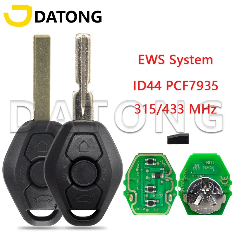 World Car Remote Key Datong Per Bmw Ews System 1 3 5 7 Series 315/433 Mhz Id44 Pcf7935 Chip Auto Smart Control