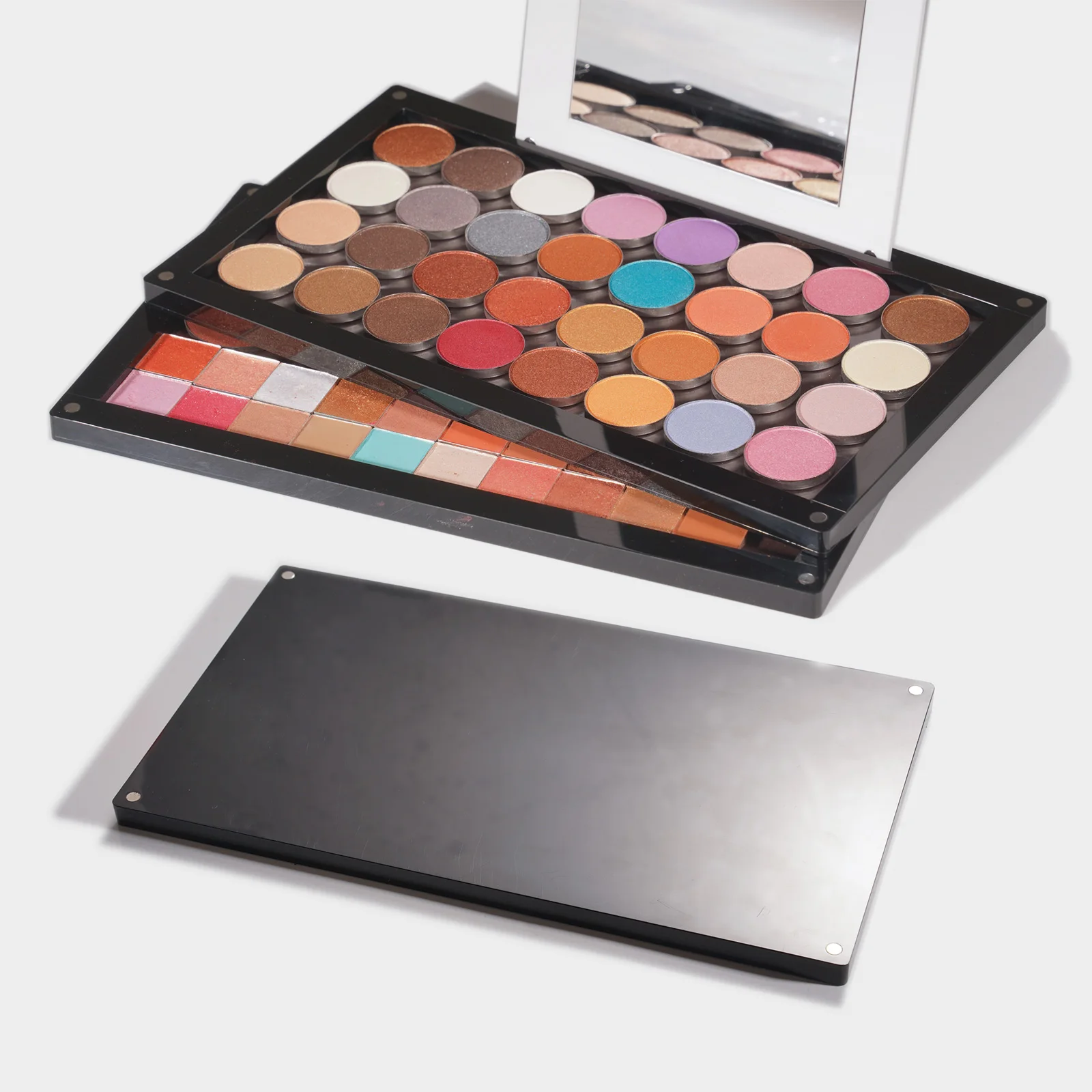 Coosei Brand New EMPTY Magnetic Eyeshadow Palette with Light Mirror DIY Acrylic Waterproof High-Gloss Eye Shadow Makeup Pallet 5