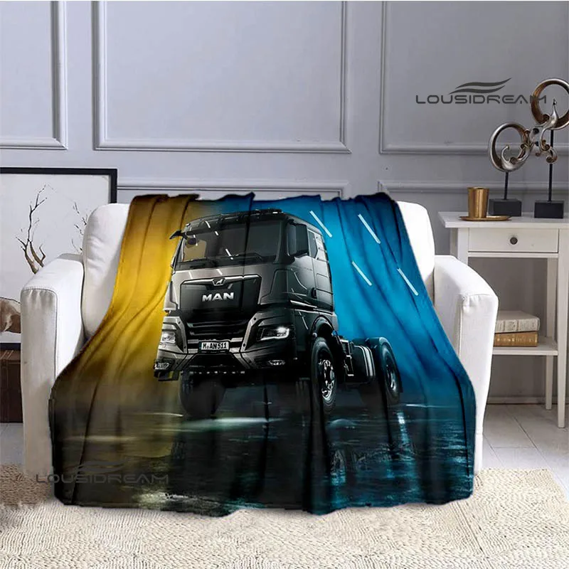 Man truck logo printed blanket Flannel Soft Comfort Blanket Home Travel Blanket blankets for beds Picnic blankets Birthday Gift 5