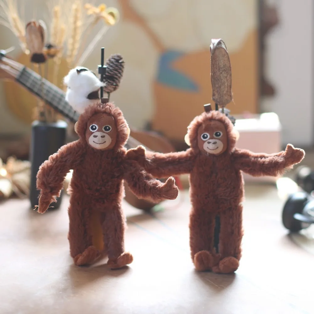 Lovely Gorilla Orangutans Monkey Cute Animal Pendant Key Ring Soft Stuffed Doll Plush Toy Girl Boy Birthday Christmas Gift 6