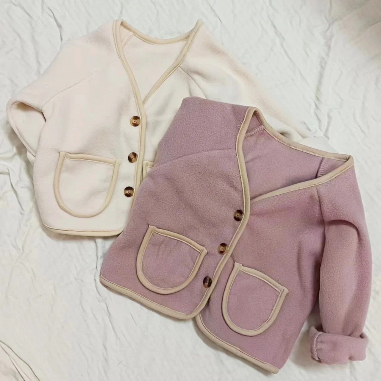 따뜻한  코트 가디건 겉옷, 폴라 플리스 재킷, 어린이 의류, 남아 여아