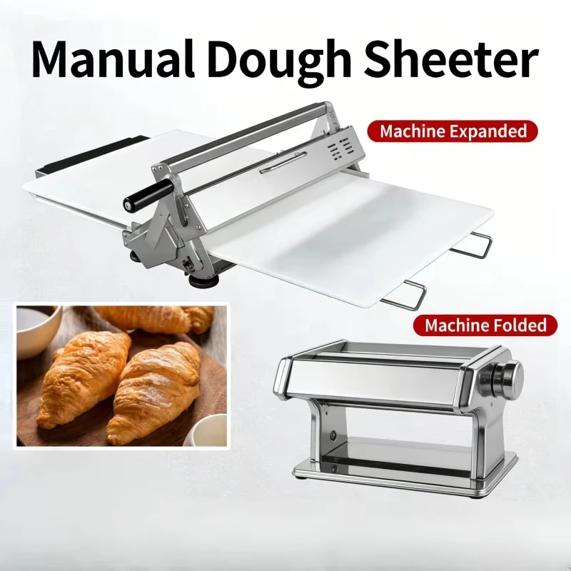 Small Commercial Foldable Dough Sheeter 400 Type Manual Operation Laser Scale No