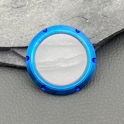 Enhanced Transparent Glass Sapphire Caseback for Automatic Movement Watch Cases (Blue)