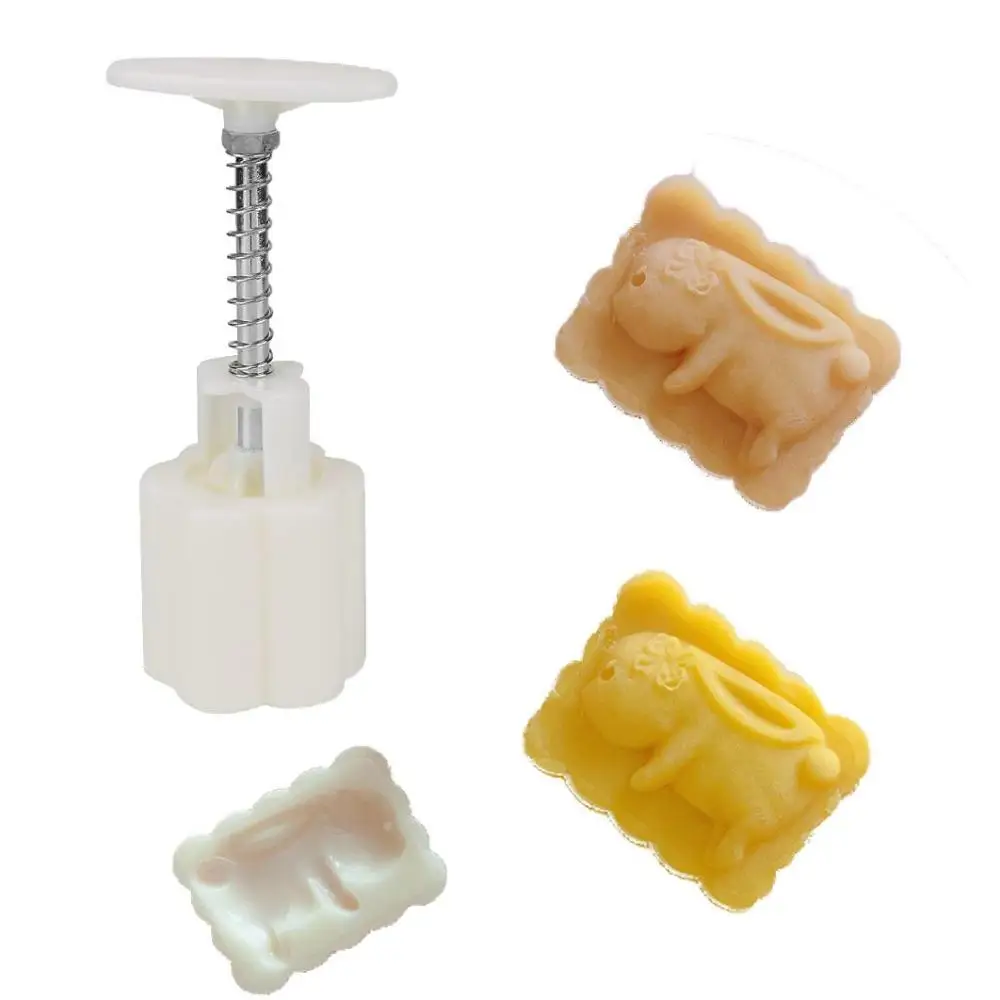 Japanese Style 30-50g Pie Making Manual Fish,Rabbit Pattern Creative Cookie Stamps Mooncake Press Koi Mooncake Mold Pastry Tool
