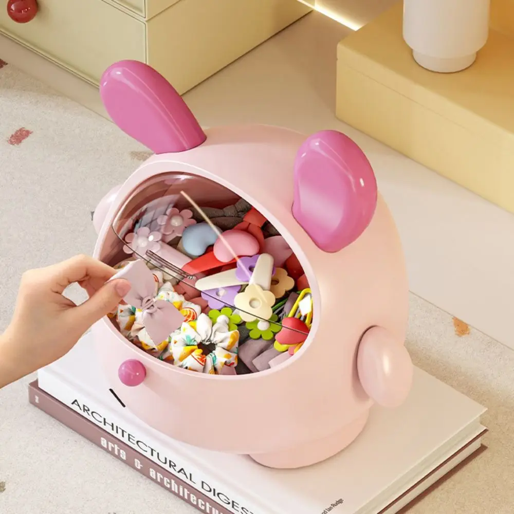 Cute Multifunctional Desktop Storage Box Rabbit with Lid Stationary Storage Dustproof High-capacity Desk Organizer Bin