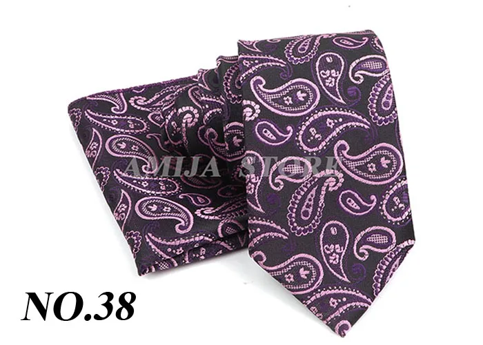 Blau rot grün Paisley Krawatten für Männer Luxus Jacquard Krawatte & Einst ecktuch Set Herren Hochzeits feier Krawatte Geschenke für Männer Anzug täglich – Detail 40