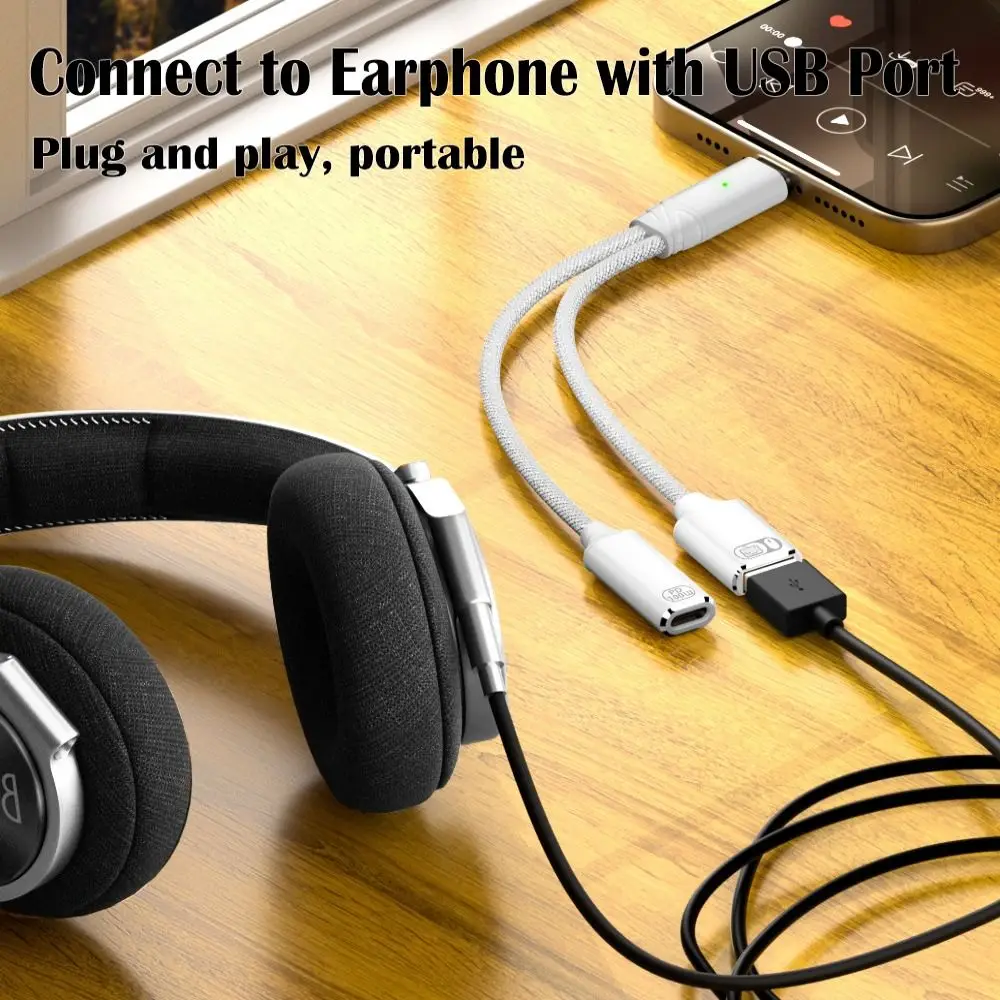2 in 1 타입 C 스플리터 PD 100W 고속 충전 USB 헤드폰 컨버터 데이터 전송 OTG 기능 오디오 어댑터 태블릿 노트북