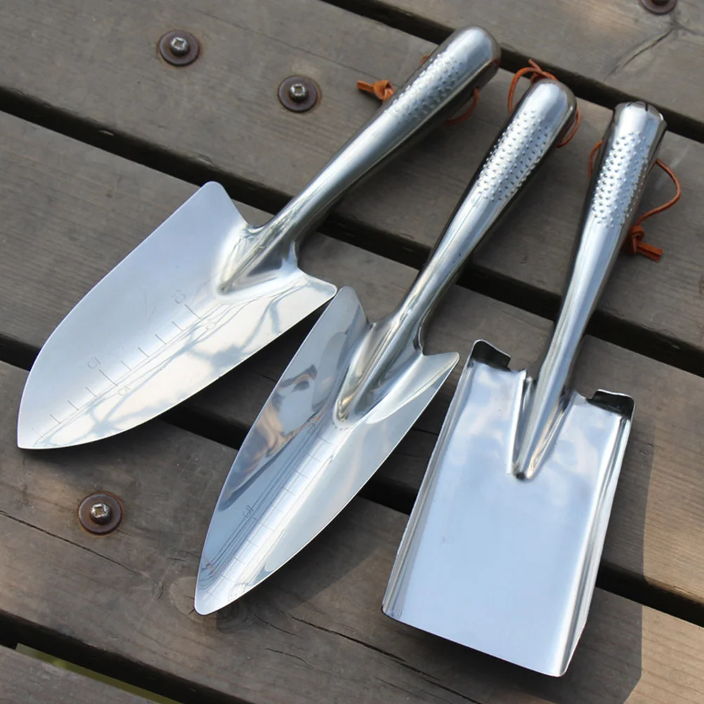 1 Set 3pcs Sand Sets Portable Garden Tools (Steel Color)
