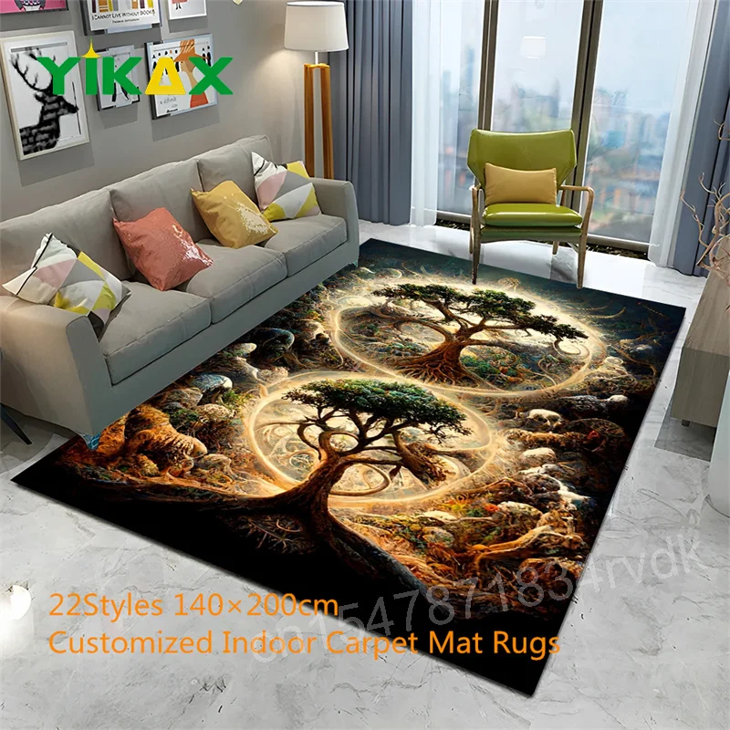 

Viking Norse Tree Of Life Carpet For Home Living Room Bedroom Area Rug Sofa Table Doormat Decor Kid Washable Non-slip Floor Mat