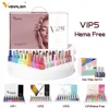VIP5 VENALISA Gel Nail Polish Kit Hema Free Nude Pink Glitter Gorgeous Color Nail Manicure Soak off UV LED Nail Gel Varnish Set 6