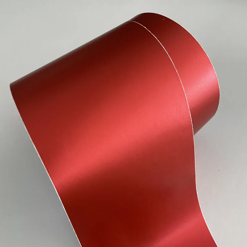10cm width Lava Red Matte Metallic Vinyl Wrap Film DIY Adhesive Decal Wrapping