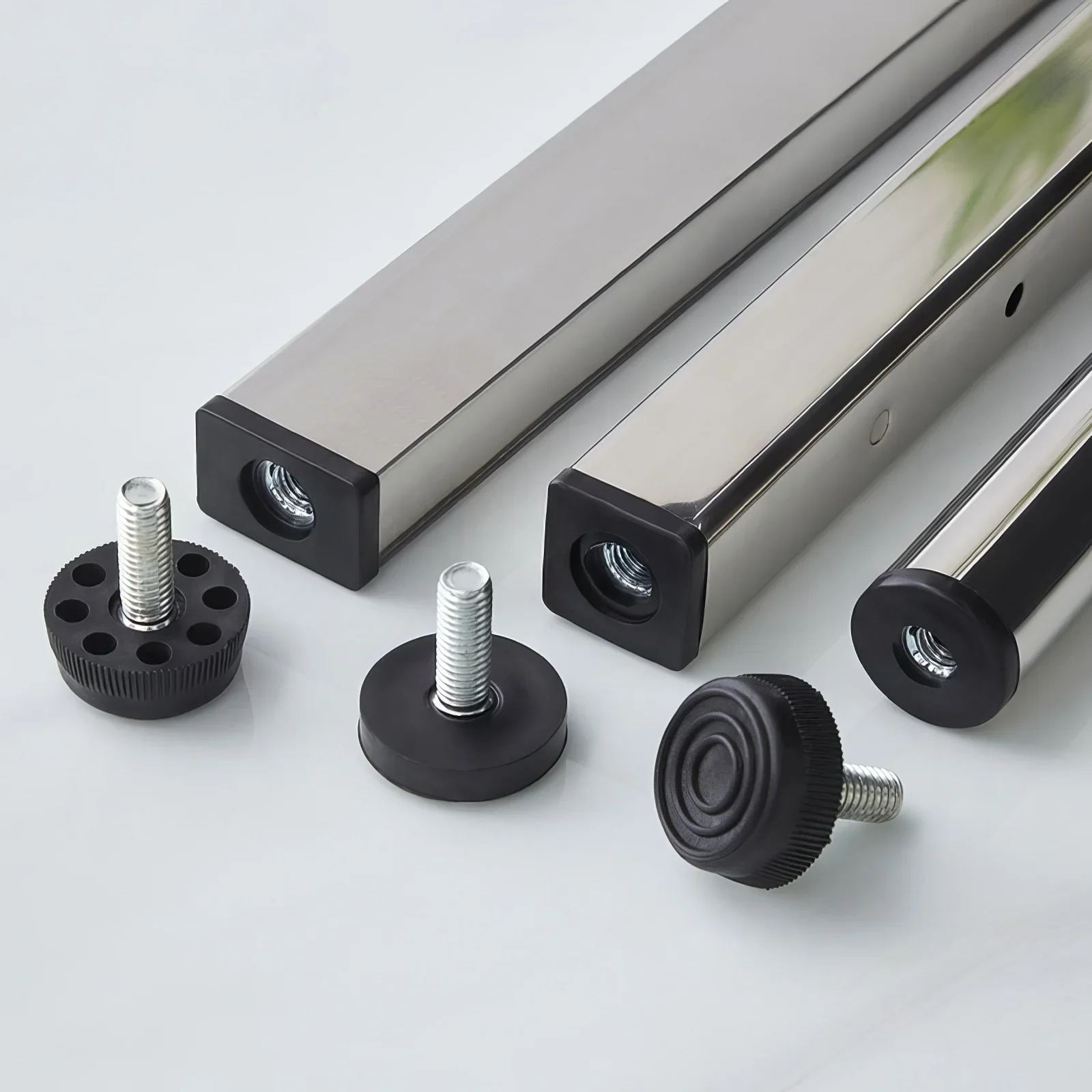Pipe End Cap 10/5pcs Black/white Square Pipe Plugs Nut Hole Blanking End Inserts Caps Pipe Cover M5 M6 M8 Furniture Leg Feet Tube Plug