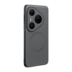 Premium Soft Leather Magnetic Protective Case - Full Coverage Silicone Cover for Huawei P60 Pro (Gray)
