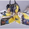 Fashion Kerchief Silk Satin Neck Scarf For Women Print Hijab Scarfs Female 90*90cm Square Shawls and Wraps Scarves For Lady 4