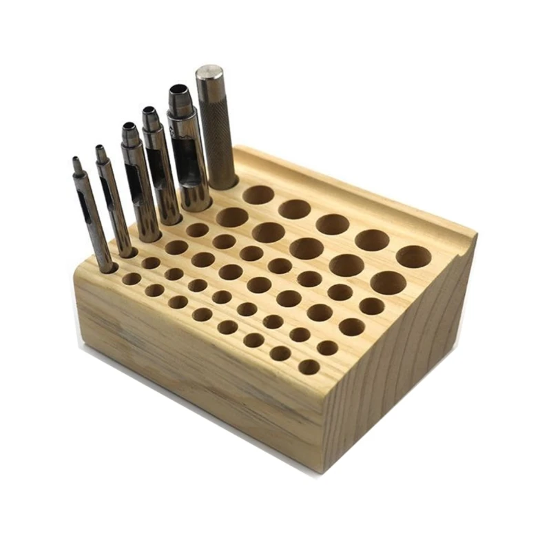 

Wooden Leathercraft Tools Rack Stand Leather Craft Tools DIY Storage Rack Holder 40JE