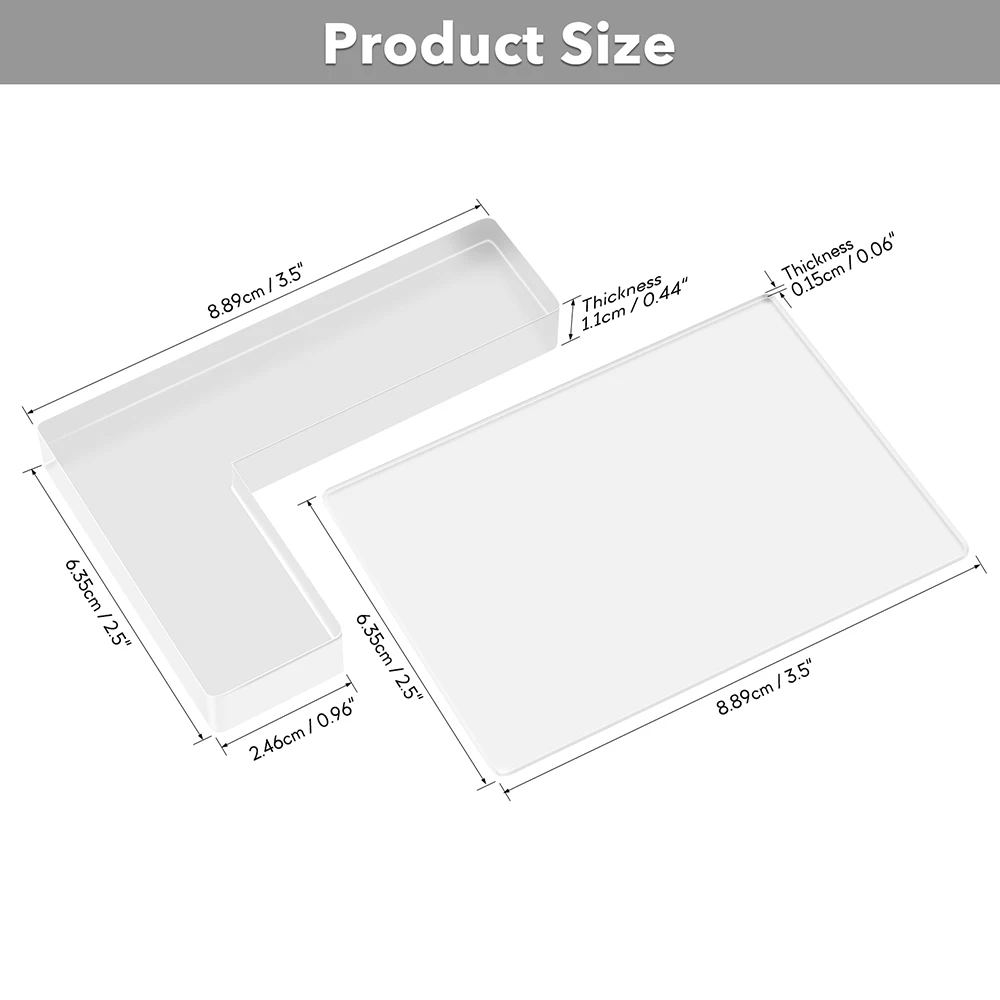 Small Clear Acrylic Stamp Positioner Kit Wood Stamp Positioning Tool L-shape 2pcs/set for DIY Stamping Inking Card Project