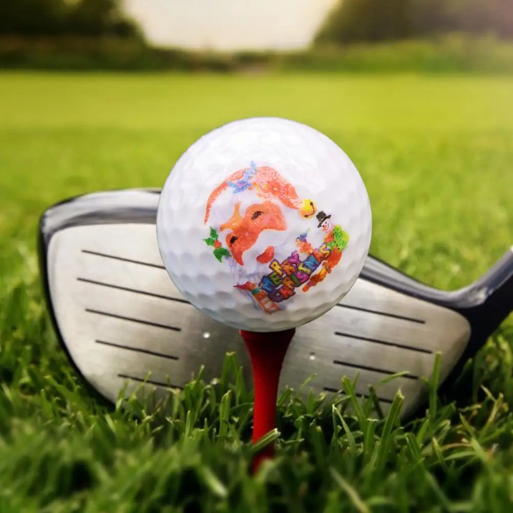 

Новинка, мяч для гольфа с принтом Санта-Клауса, легкий Рождественский мяч для гольфа, ударопрочный мяч для тренировок по гольфу