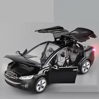 2023 metal 1:32 Tesla MODEL X Alloy Car Model Diecasts & Toy Vehicles Kid Children Christmas Gifts Boy Toy soung and led light 1