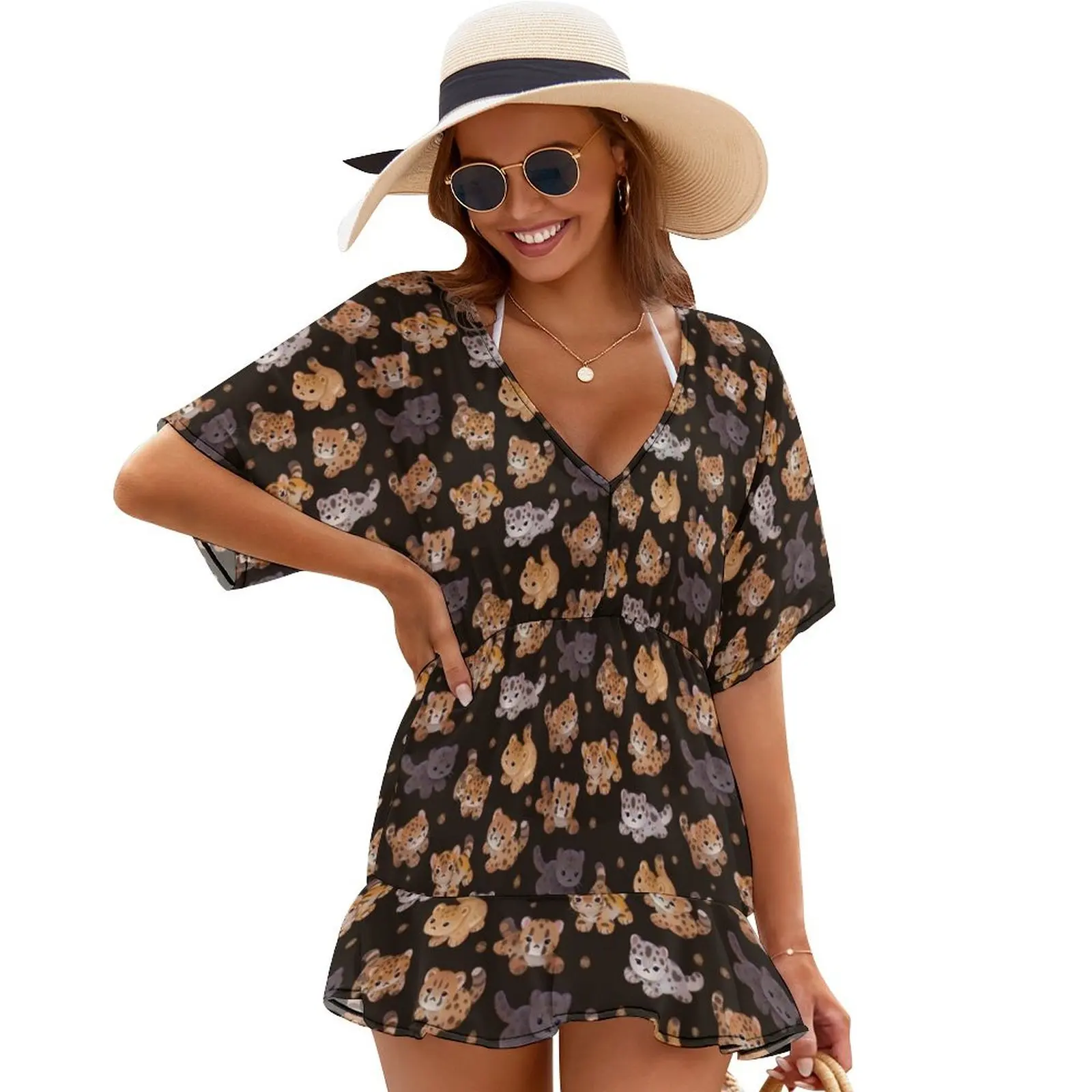 

The year of big cat cubs - dark Cover Ups summer dress womens 2024 dresses for prom