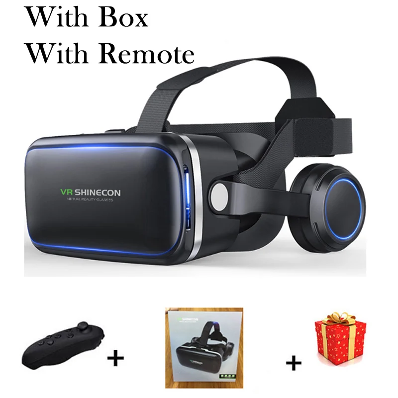 Shinecon Viar 3D VR Glasses Virtual Reality Helmet Headset Lenses Device Goggle Smart For Phone Smartphone With Controller Gogle 