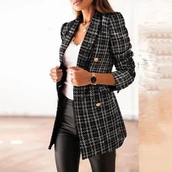 Cross border 2024 Spring Street Clothing New Long sleeved Black Flip Collar Printed Short Suit Coat YBF11-3