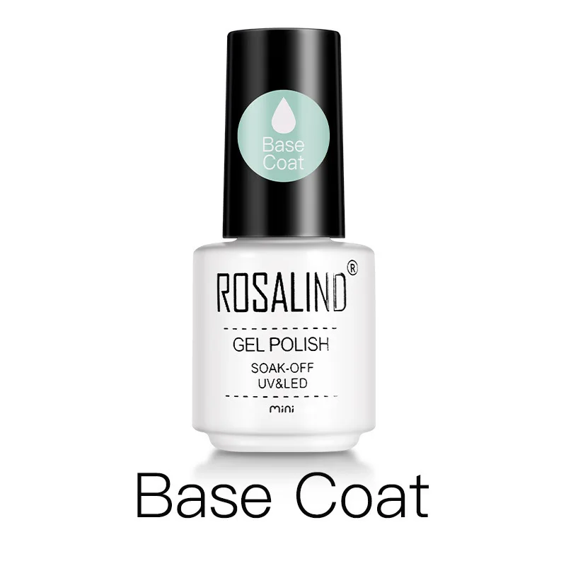 ROSALIND Gel Nail Polish Base Glue Base Coat Top Coat Wash Free Seal UV&LED Removable Primer Gel Paint
