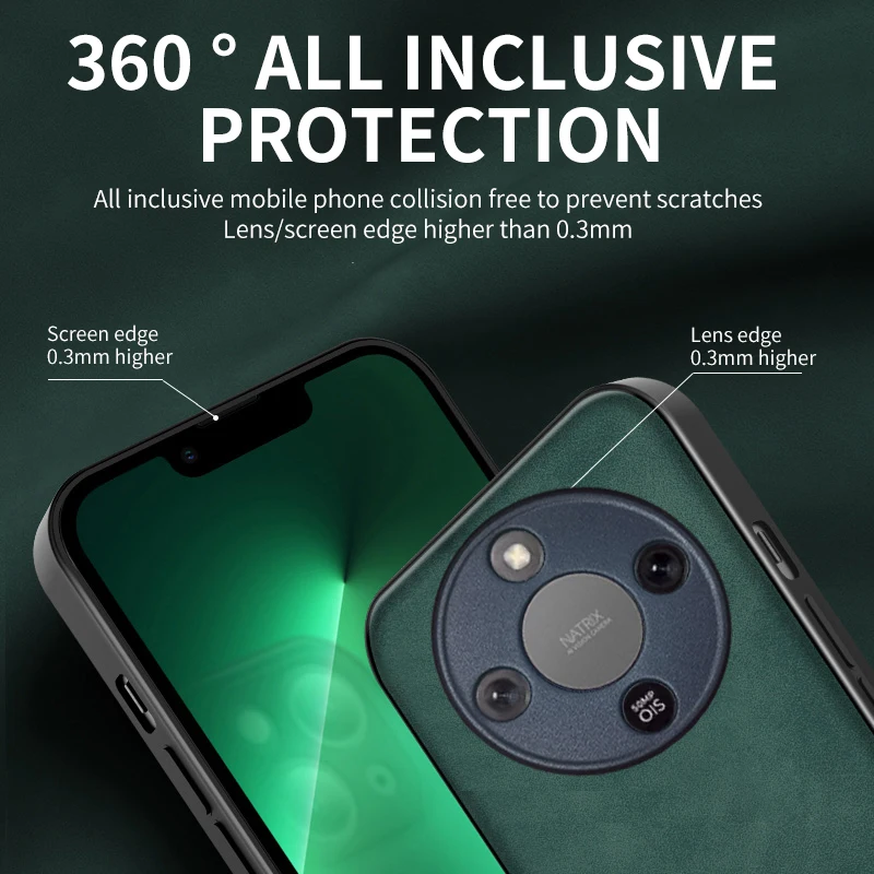Leather Matte Shockproof Case – Soft Touch Back Cover with Enhanced Grip and Durability
