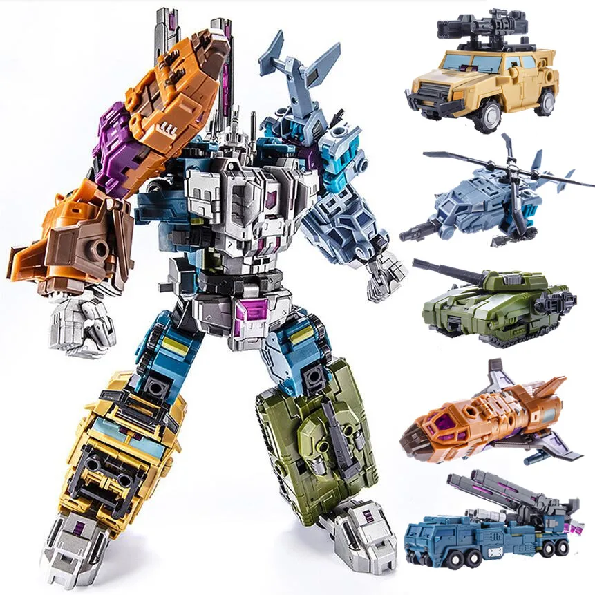 

weijiang 5 IN 1 NEW PT05 Transformation Movie Toys boy COOL predaking Devastator Robot KO G1 Action Figure Model kid toy PT-05