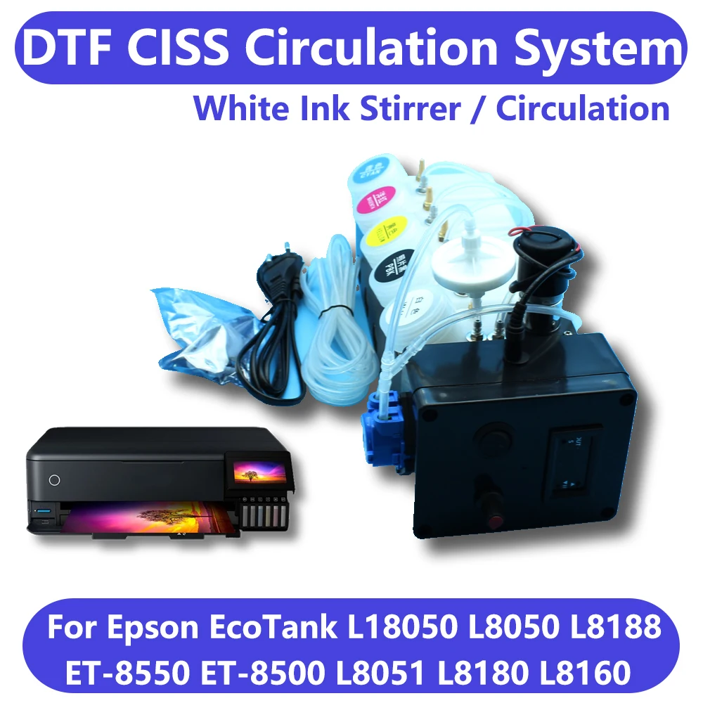 엡손 DTF ET8550 CISS용 CISS 잉크 시스템, 엡손 8550 L8050 L18050 DTF 수정 잉크 키트, 엡손 화이트 잉크 탱크 변환 키트